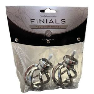 Cambria Premier Birdcage Finials  ~ Polished Nickel New!‎